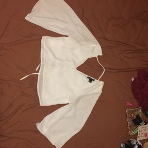 White cropped shirt